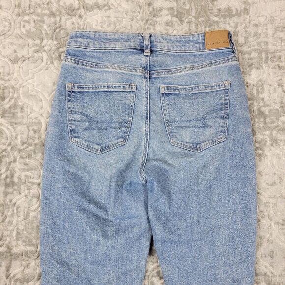 American Eagle Jeans Womens 4 Blue Mom Jean Denim Distressed Light Wash - Picture 5 of 16